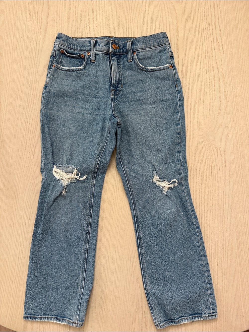 J. Crew Demi Cropped Bootcut Distressed Jeans